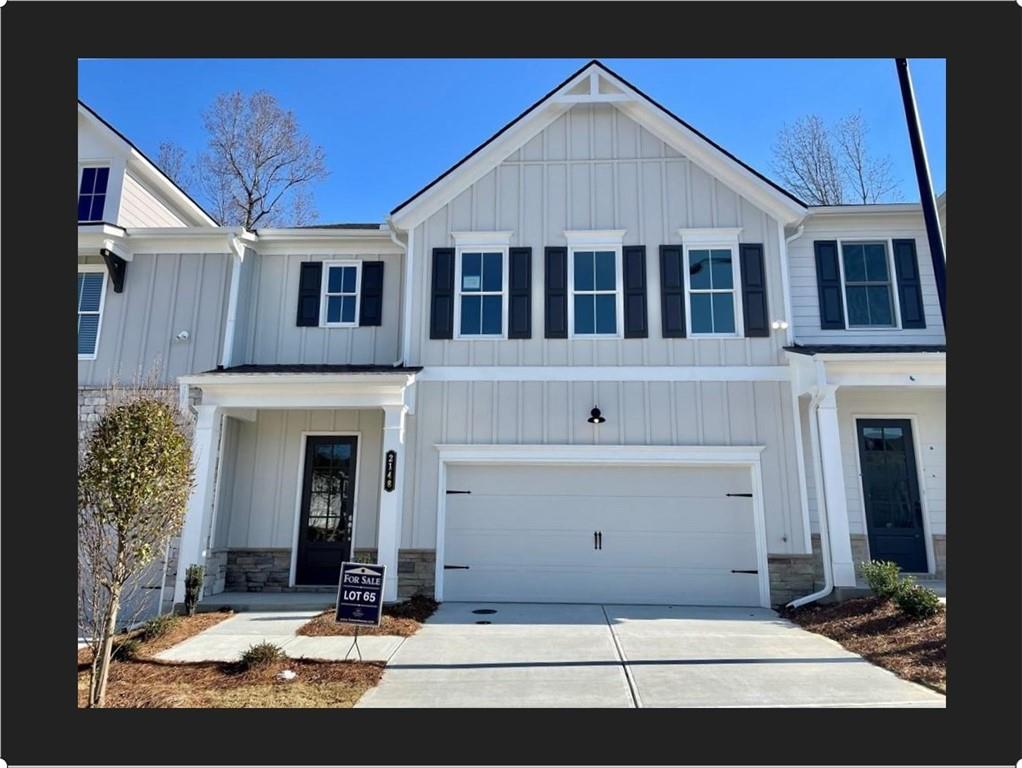 READY NOW! Traton's newest community offering homes that feature OWNERS SUITES ON MAIN OR GUEST ROOMS ON MAIN LEVEL in highly desirable Kennesaw location near extensive shopping, dining, Kennesaw Mountain Park, and Wellstar Kennestone Hospital. Community offers easy access to I-75, I-575 & US 41. Exciting amenities include a Pool, Club house, Dog Park, Firepit, and Gathering area. Haven at Stanley offers the space of a single family home, but the lock and go life style with all yards and much of the exterior maintenance are maintained. The Quinn - This amazing 2-story home features the OWNERS SUITE ON MAIN LEVEL W/ FULL BATH. Nice size patio over looking a beautiful tree lined back yard. The home will also face the future dog park . Open bright kitchen will have crisp white kitchen cabinets with stunning quartz tops & stainless appliances. You will be amazed on the well-sized secondary bedrooms along with a LARGE LOFT UPSTAIRS! its perfect for teen retreat or additional family room. This home will have high end luxury features inside and out.
The main level offers the latest in flooring, LVP throughout except for the Owner's Suite . Hurry this one won't last!