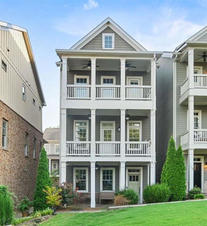 Step into refined living at this exceptional Parkside property directly adjacent to the open lush greenery of Lillian Webb Park. Just one block from the restaurants and shops of Historic Downtown Norcross, this modern row house blends resort-style living with urban convenience. Boasting 3 bedrooms, 3.5 baths, and 2,443 sq ft of refined living space, it was crafted in 2017 to offer contemporary luxury without sacrificing comfort. Interior Highlights include: In-Home Elevator - Seamlessly travel between all three levels-perfect for effortless entertaining, moving groceries, or aging in place. Open-Concept Living - An expansive great room with 10-ft ceilings welcomes abundant natural light through inviting windows framing park vistas. Gourmet Kitchen - Featuring stainless steel appliances, granite countertops, and custom cabinetry, this chef's kitchen flows to a dining area ideal for hosting guests. Luxurious Primary Suite - Retreat to your spa-inspired bath with double vanities, oversized soaking tub, and a frameless glass shower-your daily escape awaits. Designer Finishes - Throughout, discover gleaming hardwood floors, elegant crown molding, and recessed lighting that elevate every room's ambiance. Each detail is intentional, blending form and function to deliver an exceptional living experience. Outdoor & Community Amenities: Private Balconies - Three separate outdoor retreats invite morning coffee and evening sunsets over Norcross's historic skyline. Lillian Webb Park - Enjoy direct park access right outside your front door-a 4-acre haven with gazebo, fountain, splash pad, and shaded pathways. Gwinnett County Library - Across Lillian Webb Park (right side when viewed from the balcony). City of Norcross Community Center and LionHeart Community Theater - Also across Lillian Webb Park (left side when viewed from balcony). Historic Norcross shops and restaurants - just a block away. Location & Lifestyle - Living at Parkside means you're part of Norcross's vibrant historic district. The fusion of private and shared outdoor spaces ensures both seclusion and sociability at your leisure. Commuter Convenience - Close proximity to I-85, I-285 and Peachtree Industrial Blvd puts Atlanta's major employment centers within a short manageable drive. Here, every day blends small-town charm with big-city amenities.