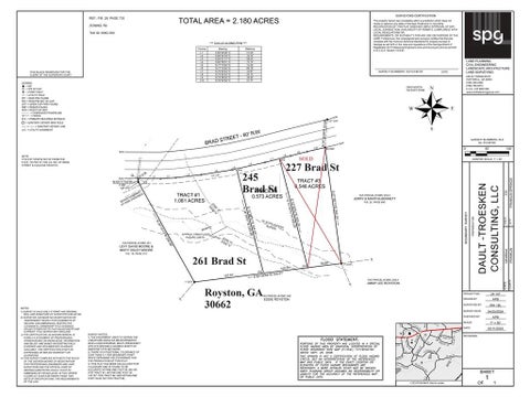 Vacant Land For Sale - 261 Brad St<br/> Franklin County, Royston, GA 30662