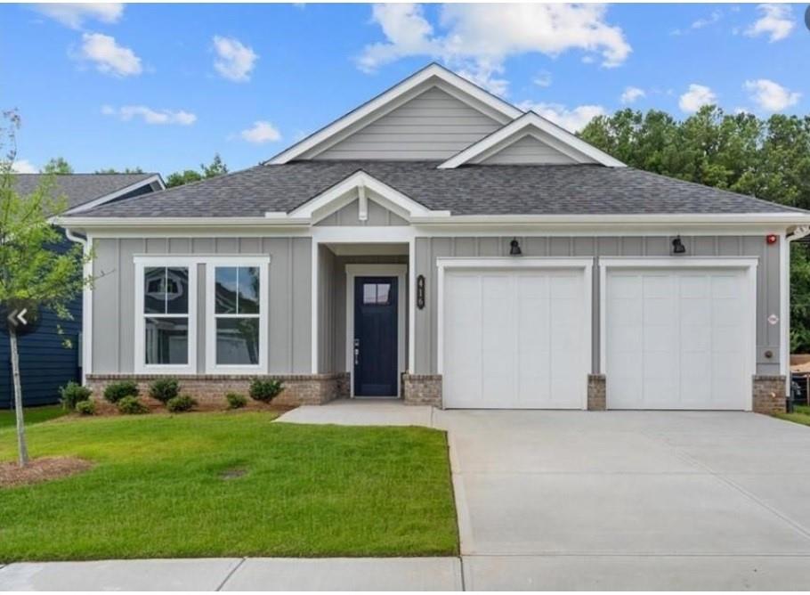 Discover luxury, comfort, and convenience in The Florence by Brock Built, a beautifully designed ranch-style home in a 55+ active adult community. Featuring 10' ceilings, 8' doors, wide hallways, Flex Room and an open-concept layout, this home is perfect for relaxed, modern living. The gourmet kitchen includes stainless steel appliances gas cooktop, vent hood, built-in microwave, oven, and dishwasher while the owner’s suite offers a spa-like retreat with a dual vanity and oversized shower. Enjoy a low maintenance “Lock and Leave” lifestyle with all lawn care handled by the HOA. Community amenities enhance everyday living with a dog park, formal garden, covered pavilion with outdoor fireplace, grilling stations, pickleball courts, and raised garden beds. This home is under construction and will be ready this fall. Note: Photos are of a previously built Florence model and may not reflect the exact home under construction. This home will be ready in 2025.