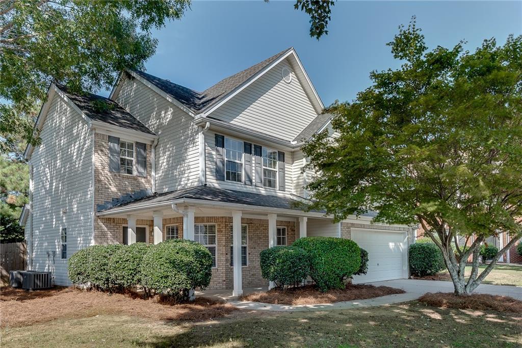 Nestled on a level, fenced, cul-de-sac lot in the highly sought-after Old Suwanee Crossing community, this beautiful and meticulously maintained home offers the perfect blend of comfort and convenience. The main level boasts a bright white kitchen with newer stainless steel appliances, open to a cozy fireside family room—ideal for everyday living and entertaining. You'll also find a separate office/living room and a formal dining room, all accented by stunning wide-planked European French oak engineered hardwood floors. Upstairs, the spacious primary suite features a custom-built closet system, while three generously sized secondary bedrooms share a full bath. Step outside to your own piece of paradise! Plenty of room for gardening, a play area or anything you desire. Freshly painted and move-in ready, this home is located just minutes from I-85, top-rated Gwinnett County schools, and fantastic HOA amenities, including swim and tennis. Don't miss this opportunity to live in one of Suwanee’s most desirable neighborhoods!