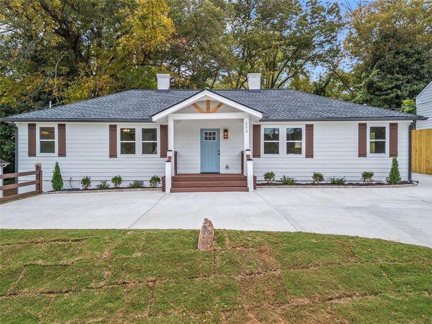 Stunning ranch steps from the Marietta Square! This four bedroom, three bathroom ranch was taken down to the studs and thoughtfully turned into a home. The primary suite features a large, walk in closet and private full bath. Rich, warm hardwood floors greet you throughout the home. Bedrooms are split, with two on either side of the main living space, and each bathroom has it's own unique design. The open kitchen space has plenty of cabinet space, stainless steel appliances, and sturdy floating shelves. It is currently set up to have a breakfast nook, but offers a blank canvas for your dream design. All appliances, HVAC, and electrical are new. The driveway features a parking pad in front of the home, and plenty of space around back for additional vehicles and to turn around. The large, flat, and landscaped backyard features a cozy fire pit and is just waiting for your fall BBQs! Walk to the Marietta Square for dinner, weekend festivals, and entertainment. This home also has easy access to Highway 41 and Interstate 75. Come see this gem for yourself today before it's gone!