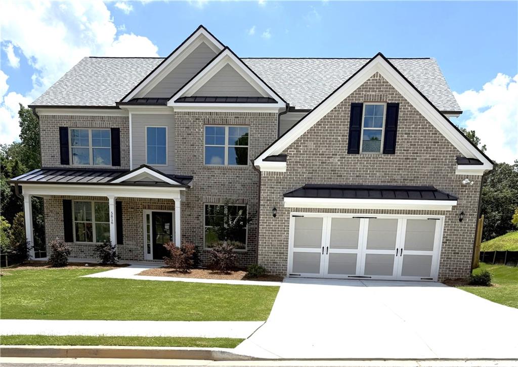 READY NOW in Creekside Landing, where every home is stunning and thoughtfully designed, this new SUWANEE floorplan is your dream home! THIS HOME CAN CLOSE IMMEDIATELY. With top rated North Gwinnett High School and North Gwinnett Middle School, this is a hard to find new-construction opportunity for these great schools!
This plan greets you with a bright two-story entry foyer, flanked by a versatile living room or home office and an elegant formal dining room. The foyer flows into a soaring two-story family room with open views of a bright, stunning kitchen and breakfast area. The kitchen boasts a large center island, ample cabinets, quartz countertops, a fabulous walk-in pantry, stainless steel appliances, a gas cooktop, a microwave/oven combo, and a mudroom and a Butler's Pantry leading to the Dining Room. The mudroom, conveniently located at the garage entry, offers a half bath and a niche for a built-ins. This exceptional family plan features five bedrooms, including a guest suite on the main level with a full bath featuring a frameless, fully tiled walk-in shower. Upstairs you will find three spacious secondary bedrooms—one with a private bath and two sharing a hall bath. The expansive primary suite includes a luxurious bathroom retreat with a garden tub, a frameless shower, and a large closet. All bathrooms feature quartz countertops, trench sinks, tiled floors and tile-surround showers or bathtubs. The main level has hardwood floors throughout, except for the tiled full bath and carpeted guest bedroom. As a bonus, the home includes a fenced backyard with privacy fencing and an electric car outlet in the garage. JUST COMPLETED—MOVE-IN READY!