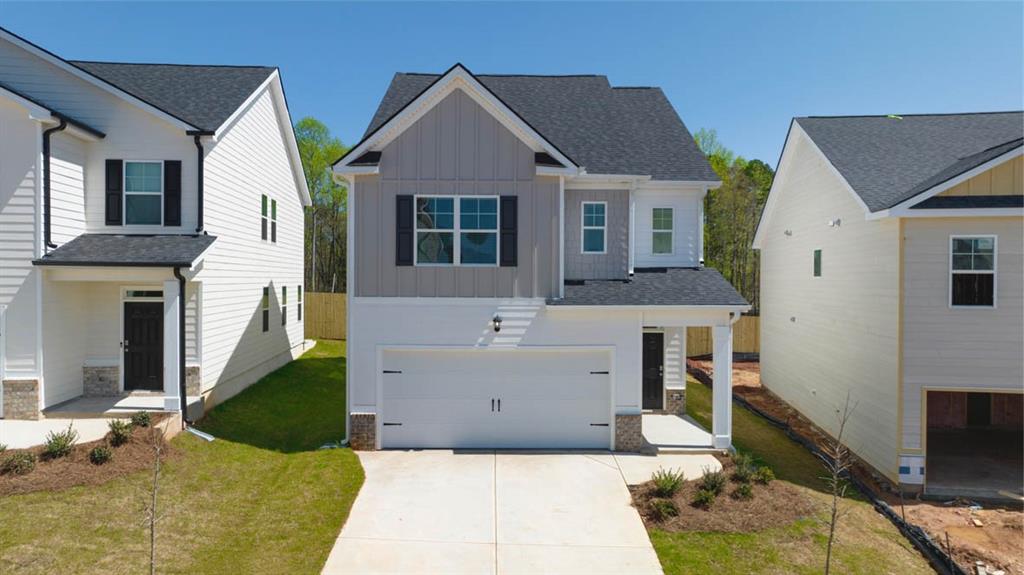 Gated Community!!! Prime Location near I-75, Hartsfield Airport, dining, and shopping.
Experience luxury at an affordable price with the SARATOGA floor plan featuring a spacious owner’s suite and two walk-in closets. Enjoy white quartz countertops, tile backsplash, stainless steel appliances, and smart home tech. Owner’s bath includes double marble vanities, separate tub & shower. Blinds included in front of home, open air fitness and trail. Photos are stocked photos.
Don’t miss out on Tara Blvd’s best!!!