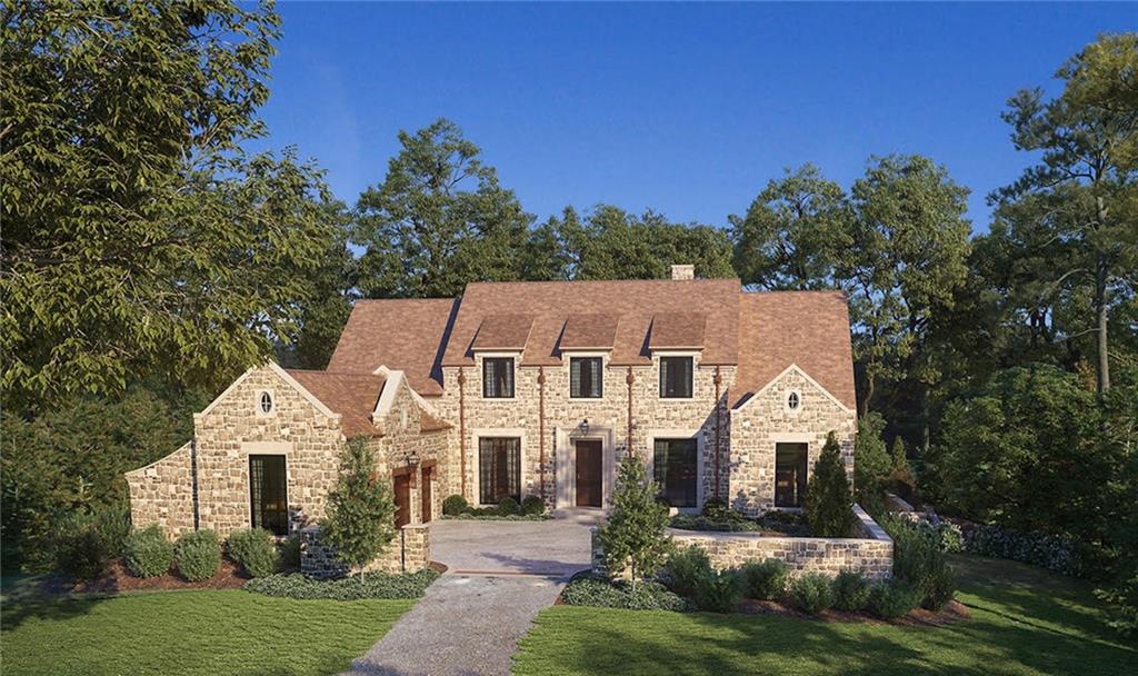 Located in the coveted Tuxedo Park neighborhood in Buckhead, this 7-bedroom estate, designed by William T. Baker and built by Cole Construction, effortlessly combines classic English manor elegance with modern living. With its stunning fieldstone facade, hand-carved limestone details, and cedar shake roof, the home feels both timeless and inviting. The interior, curated by SOURCE, features 12-foot ceilings and blends traditional charm with contemporary flair. Venetian plaster walls, marble accents, and custom wood paneling create an inviting, sophisticated atmosphere. The spacious foyer opens to a cozy living room with a sculpted plaster fireplace and herringbone surround. The chef’s kitchen features sleek appliances, brass fixtures, and Kingdom cabinetry, flowing seamlessly into a charming scullery with a checkerboard floor. Decorative plaster ceilings add character to the dining room and primary bedroom, while the primary bath boasts a dramatic barrel arch and a jewel-box freestanding shower. The main-level primary suite also includes dual closets and a spa-like bath. Upstairs, five additional bedrooms, each with marble baths and classic fixtures, offer hotel-like comfort and ample space for family and guests. A playful bunkroom completes the family-friendly layout. The fully finished lower level offers the ultimate in relaxation and convenience, with a media room, bar, gym, sauna, cold plunge, and even a golf simulator. It also features an au-pair suite with a separate entrance, providing privacy and flexibility. The home is equipped with state-of-the-art security, including wired systems and cameras for peace of mind. Phantom speakers are built into the ceilings of the kitchen and family room, and wall speakers are installed on the porch for the perfect soundtrack to any occasion. Outside, the fully fenced backyard is a private oasis with a covered porch featuring a fireplace and stainless-steel gas grill, a sparkling walk-out pool, sports court, and lush landscaping by Land Plus. This estate offers over 1.5 acres of serene, resort-style living, perfect for both relaxation and entertainment.