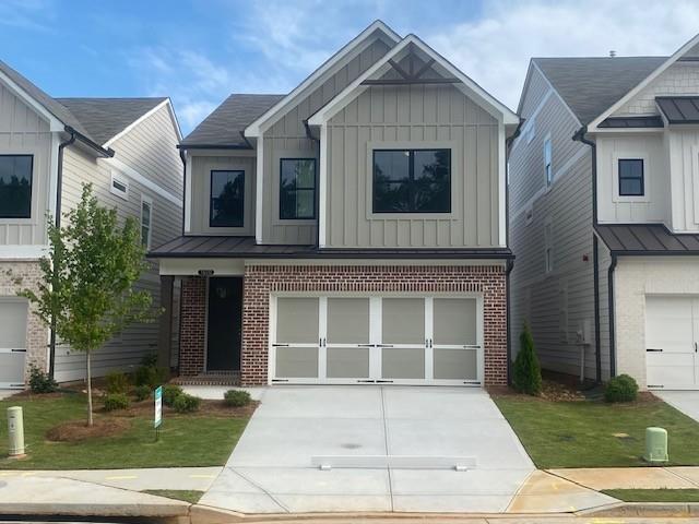 Located in the Historic City of Marietta GA. Just minutes from vibrant downtown, this new construction home offers a range of high-end upgraded features included in the finishes. Thoughtfully designed with large windows that embrace natural light, this home creates a bright, open atmosphere and a more resilient, energy- efficient living space. Enjoy luxury plank flooring, soaring 9-foot ceilings, and tall 8- foot doors throughout the main level. The gourmet kitchen features upgraded countertops, along with soft close cabinets doors and drawers for a refined finish. As an added convenience, the HOA includes lawn maintenance --Giving you more time to enjoy your beautiful new home and its surroundings. ASK about buyer incentives available right now.
