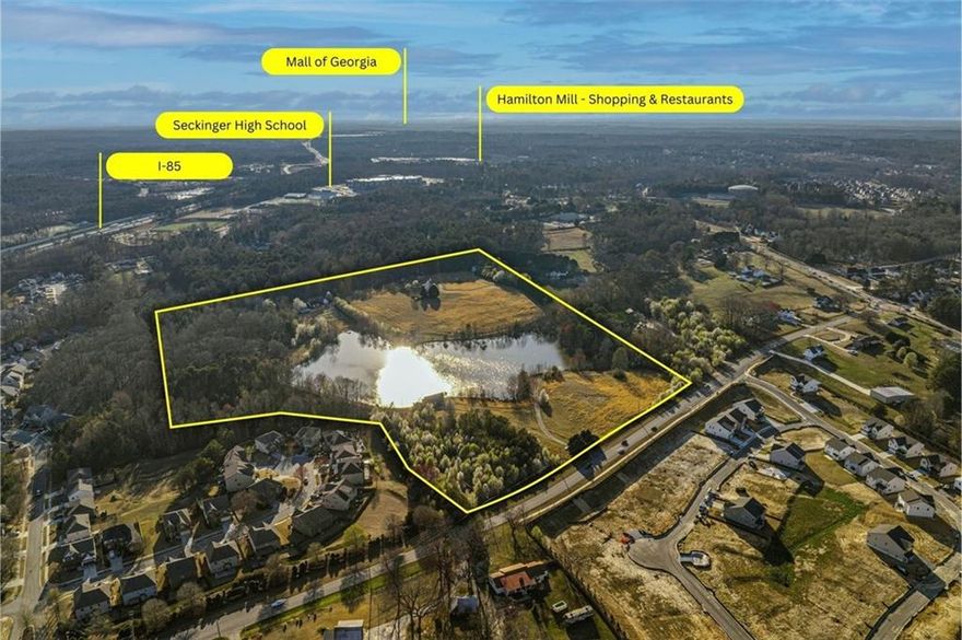 One of a Kind Unique Property - 36+/- Acres in Highly Sought after Buford Area Living just off Hamilton Mill Parkway featuring Gently Rolling Hills surrounding a 7+/- Acre Private Lake flanked on both sides by Pristine Building Space!  Can be kept as an Exclusive Gated Estate Property, Platted into a Luxury Homes Neighborhood or subdivided into a higher density... you get to choose.  Access to Sewer, County Water, Natural Gas, etc...  All the infrastructure is available to support the development of your Choice!  Listing is comprised of 4 Parcels which combined account for total of just under 37 Acres.