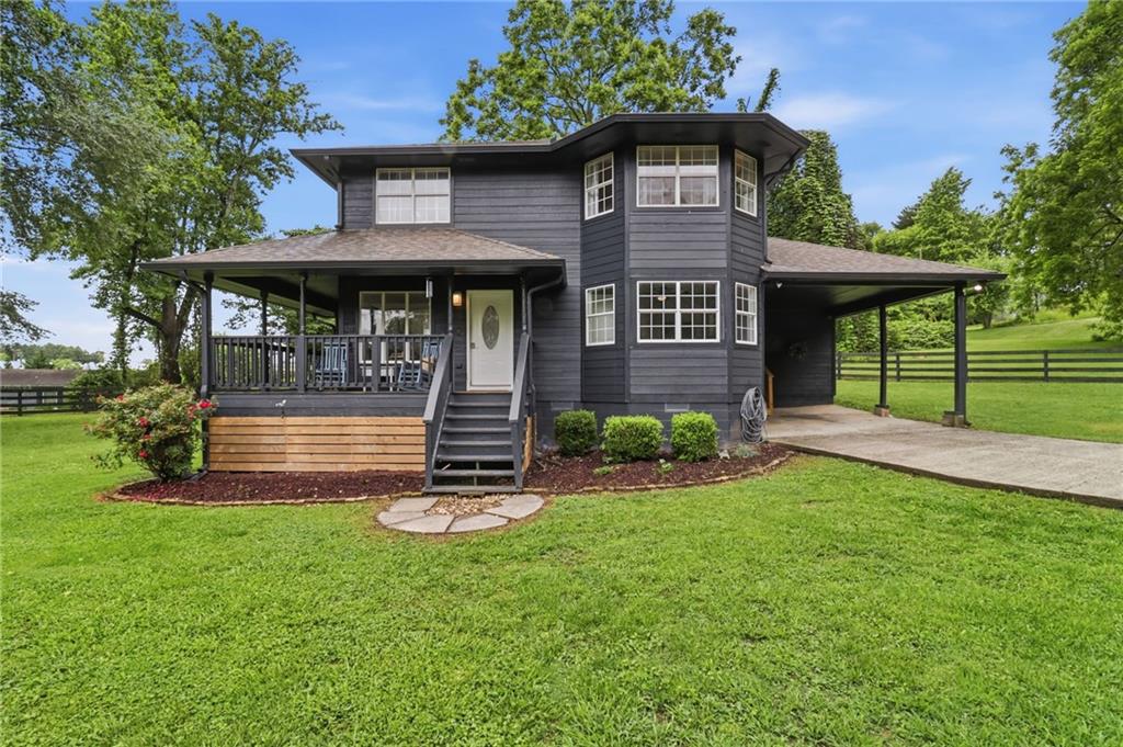 Front porch and carport
