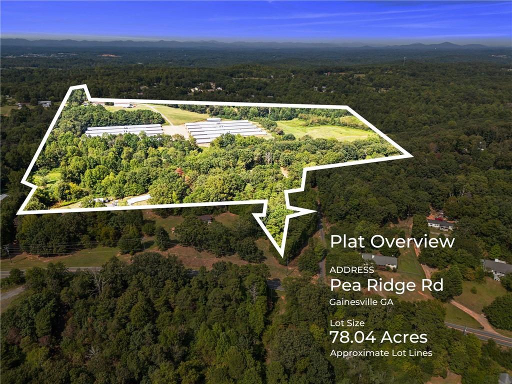 Beautiful and Hard to Find Acreage in Forsyth County! 78 +/- Acres in North Forsyth conveniently located minutes from GA 400 at Crossroads.    78+/- Acres consists of 3 Parcels of land are assembled and will not be sold individually. Asking price is $85k per acre. Assemblage consists of properties located at 6770 Pea Ridge Parcel #278 086 - 6774 Pea Ridge Parcel # 278 092 and Parcel #278 050 Pea Ridge RD.  The current zoning is AG and is being marketed as potential RES.  Convenient location... 3.6 miles to GA 400 at Crossroads, 1.5 miles to Lanierland Park, 8.6 miles to Lake Lanier Two Mile Creek Park, 5.3 miles to North GA Premium Outlets, 6 miles to Publix @ Hammond's Crossing and 7.3 miles to Walmart @ Coal Mountain.  DO NOT ENTER PROPERTY. You may not walk property without listing agent present. NO EXCEPTIONS! as a portion of the property (15 Acres) is currently used as an active poultry farm.