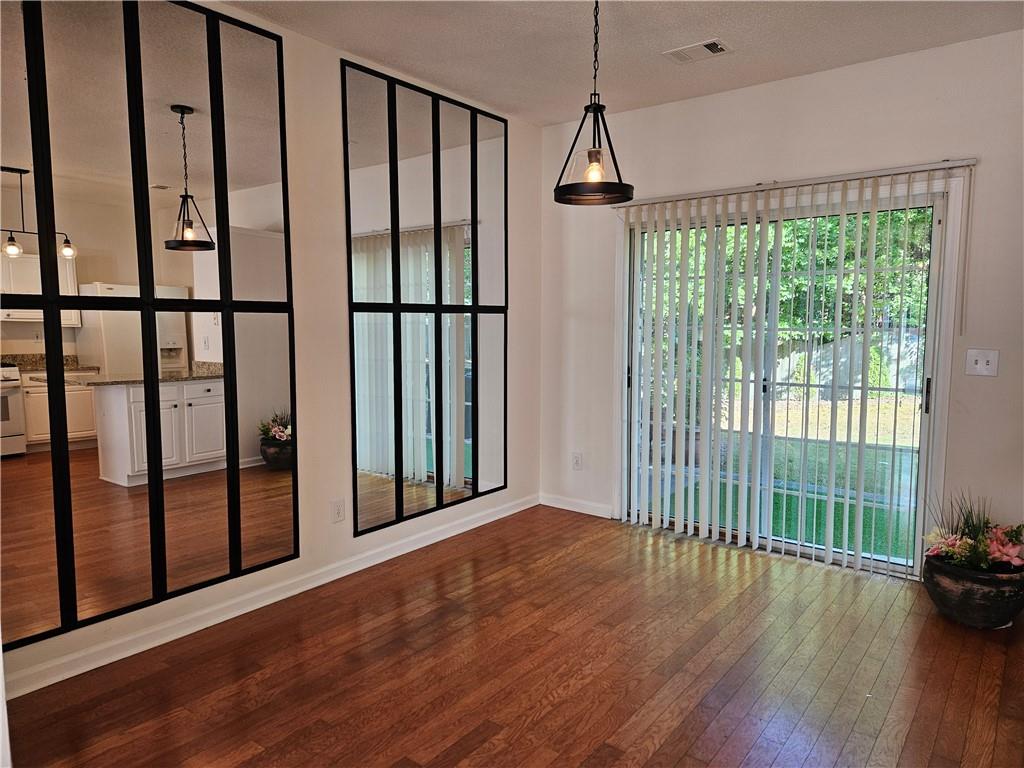 Well maintained townhouse featuring 2 bedrooms/2.5 baths with a roommate floorplan on the second floor. Awesome location in Alpharetta. There are two dedicated parking spaces in the front and a storage in the back patio area. Close to shopping, grocery stores, GA400, and convenient to Avalon. Please use showing time to schedule appointments. Tenants are required to secure a tenant insurance for the entire duration of the lease. We do check criminal background, credit report (680 credit score is required), landlord verification, and employment.