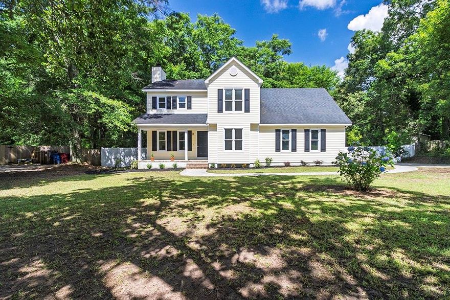 Welcome home! This beautiful 3 bed 2.5 bath home has been fully remodeled and is situated on over half an acre lot in peaceful Lizella, just 15 minutes from downtown Macon! Freshly landscaped front yard and rocking chair front porch welcomes you. The main level boasts of natural light and an open floor plan. Separate formal dining room is perfect for your holiday gatherings or family get-togethers. Cozy fireside family room is open to the kitchen with access to the back deck so you can grill and entertain all year long! Fully remodeled kitchen offers brand new white shaker cabinetry, granite countertops, stainless steel appliances and a charming window above the sink overlooking the backyard. Past the kitchen is a breakfast area and access to the walk-in laundry room. The powder room features a new toilet, new vanity with granite countertops, new mirror and fixtures. Side-entry two car garage with access to the main level. Upstairs is a spacious primary bedroom with tall vaulted ceilings and his and hers separate closets. Fully remodeled primary bathroom featuring new ceramic tile flooring, new double vanity with granite countertops, new mirror, new light fixtures, new toilet and separate shower and soaking tub. Two secondary bedrooms featuring walk-in closets and new ceiling fans. Secondary bathroom offers a tub/shower combo and a new toilet, new vanity with granite countertops, new mirror and fixtures. The backyard is flat and completely cleared with a fence for privacy! Updates include: fresh interior paint, all new LVP flooring throughout, new fixtures throughout, new garage door, new back deck, new french doors, pressure washed vinyl siding, new mailbox, remodeled bathrooms and kitchen.