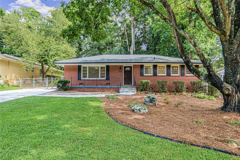 Pristine, move in ready Drew Valley brick ranch featuring updates throughout, newer kitchen appliances including refrigerator and washer/dryer set. New recessed lighting and ceiling fans. Hardwood floors. Large, private and fully fenced backyard with storage shed and new concrete patio great for grilling and hanging out. Long driveway with ample parking space. Quiet street and convenient location to enjoy all of the restaurants, shops and farmers market on Dresden Drive. Easy walk to Briarwood Park and tennis courts.