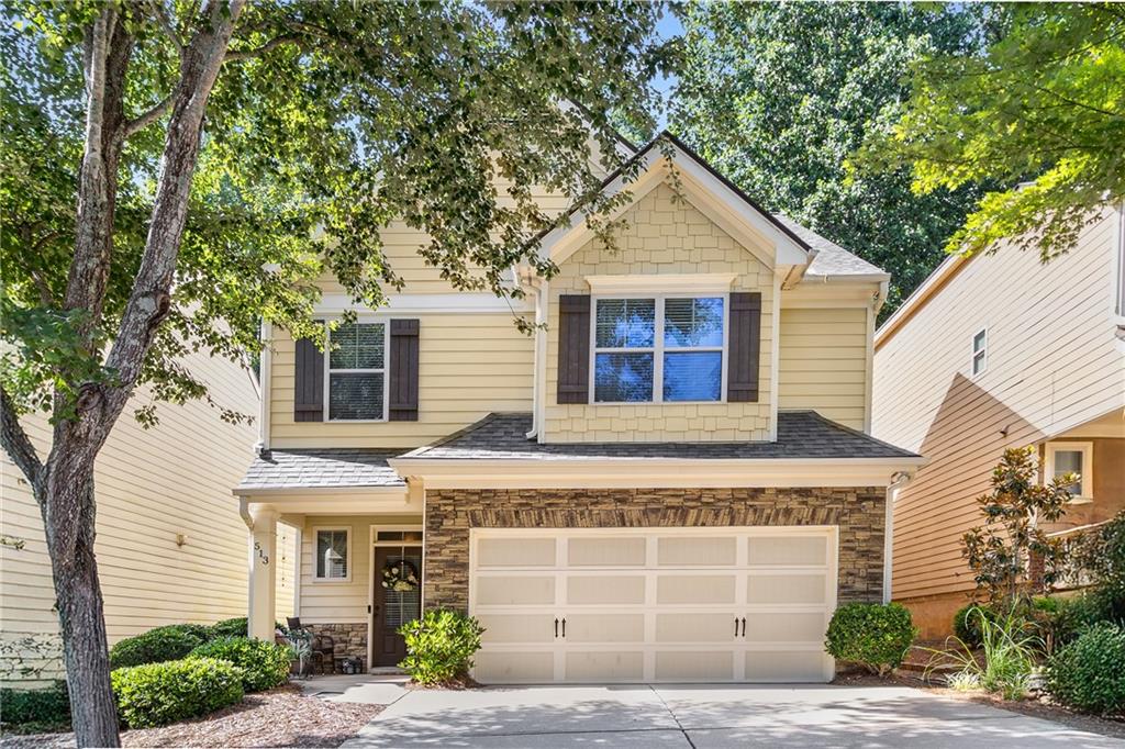 What a great home - caring & meticulous owner has this place super-clean & tastefully decorated! Lovely entrance foyer leads to a knock-out living room, open to the dining area & kitchen. And the covered back patio is awesome...picture yourself sipping coffee or enjoying a glass of wine as you take in serene views of the natural Georgia forest behind this home, making every morning & evening a tranquil escape! Highlights include: excellent curb appeal w/stacked stone & hardiplank siding; covered front entry patio; your own covered back patio w/custom pavers, flowers, & professional landscaping; HUGE primary bedroom w/tray ceiling, 2 walk-in closets, and large bathroom; office nook in 2nd bedroom; fireplace w/gas logs in bright living room; 2-car garage; and check out these systems/infrastructure: roof 6 yrs young, water heater 6 yrs young, HVAC 5 yrs young, stainless kitchen appliances all 2 yrs young. Nice location in the neighborhood, easy walk to the pool & extra parking. Canton Heights is conveniently located near downtown Canton, shopping, schools, restaurants, parks, and other everyday amenities. What a cheerful & attractive place to call home - hurry on this one!