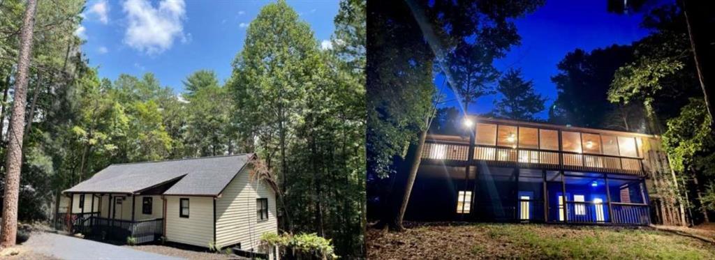 A MUST SEE! EXTENSIVE REMODEL - NEW, FRESH, MODERN LOOK & FEEL! FULL OF LIGHT & OPEN, INDOOR-OUTDOOR LIVING3 Bdr + 3 FB w/ Giant Vaulted Great Room & Stone Wood/Gas Fireplace. 2 Fully Independent Floors w/ Direct Walk-In (No Stairs) - Both Floors Incl. Separate Washer/Drier & Separate Kitchen/Kitchenette. Circular Driveway w/ Unlimited Parking Space. Attached Garage w/ Direct Home Entry & Room for 2-Vehicles. Copper Gutters Adorning Exterior. Inviting Porch w/ Swing, Foliage & Modern Craftsman Entry. Hot Tub + 2 Decks Overlooking Gigantic Backyard . . . All in the Heart of GA Apple Orchard & Wine Country!"