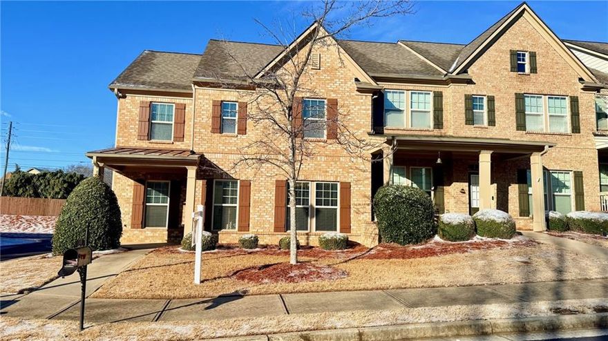 Welcome Home! Immaculately maintained, spacious East facing END UNIT 3 Bed, 2.5 Bath 2164 sft nestled in the very sought after community Hanover Point. This HOME is blessed with top rated schools, proximity to Exit 12, Halcyon, restaurants, stores, Windward Pkwy, Old Milton pkwy, Fowler Park, Big Creek Greenway and what not. The moment you step in the house, you will be greeted by the flex room and a large formal dining space. Other than that, the main level boasts a powder room, a spacious open concept kitchen overlooking the living area complimented with a standard fireplace. The kitchen has a breakfast bar, stainless Steel appliances, Pantry and sufficient cabinets. The Second level features a large Master suite and 2 other bedrooms sharing a common bathroom. Experience a healthy and modern lifestyle in this community as it has two swimming pools, tennis courts, a playground, and more. While living in Apharetta, benefit from Low Tax Forsyth County. Situated at the Cul-de-sac, enjoy enough parking spaces and a large area for you to walk and the kids to play. Come and take a look. Don't miss to make this beautiful house your HOME.