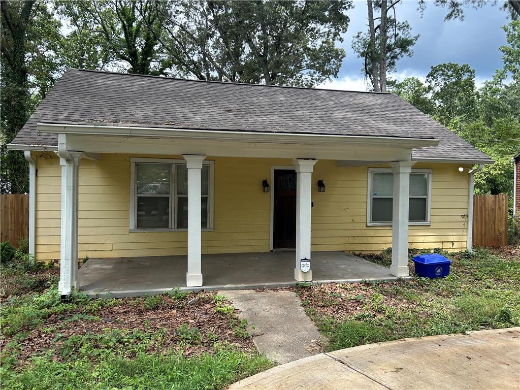 Sweet Rental Home. Lots of bonus spaces. Rocking chair front porch. Huge Living room. Full dining room open to kitchen, which has a breakfast bar. Separate mud room and laundry closet opens up to a nice deck and backyard. Washer and Dryer Connections in laundry room. 2 Generous bedrooms on the main floor, and the 3rd Bedroom is upstairs in the finished attic which has carpet. Utilities and yard maintenance are resident's responsibility. New circular driveway for easy parking right by your front door. Fenced in backyard with nice deck for your grilling enjoyment.