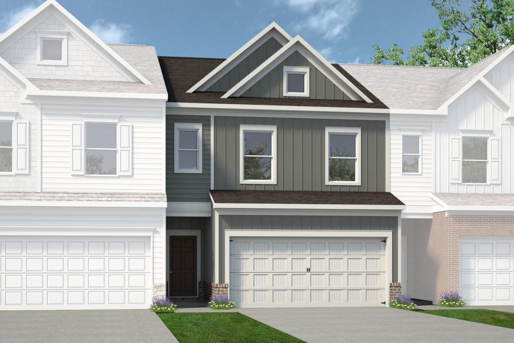 Move in Ready January! The Norwood II plan, located in Smith Douglas Homes The Stiles community. This 3BR/2.5BA townhome features a convenient drop-zone at the Owner's entrance off the garage. Easy access for putting away those groceries! The kitchen has a center island, upgraded 42" upper cabinetry for additional storage, Quartz countertops with a tile backsplash and dining area overlooking the family room. Back patio. The second story is accessible via the open iron rail staircase leading to a loft area suitable for a desk/home office work station, a laundry room, two secondary bedrooms with a shared bath and the primary suite with a tray ceiling and ensuite bath. Nine ft ceiling heights on both levels. The Stiles is a swim community and the lawn maintenance included in your HOA fees leaves you more time to do the things you love! Photos are representative of plan not of actual home being built. Seller incentives with the use of preferred lender.