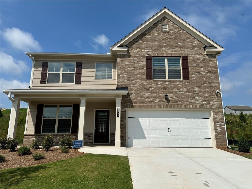 Welcome to McKinley Homes’ newest community, Hellen Valley! This spacious Brookpark plan offers 5 bedrooms and 3 full baths, including a guest suite on the main level and 4 additional bedrooms with a large loft upstairs—perfect for a roommate plan. Enjoy premium finishes such as hardwood flooring in the main living areas, iron stair rails, a cozy fireplace, granite countertops in the kitchen and baths, stainless steel appliances, 42" painted shaker cabinets, crown and wainscoting, tiled shower walls and floors, and blinds on the front door and windows. Conveniently located just 6 minutes west of I-85 off Hwy 53, the community also provides excellent amenities. Rental requirements: minimum credit score 640+, no eviction or criminal history, and no pets.