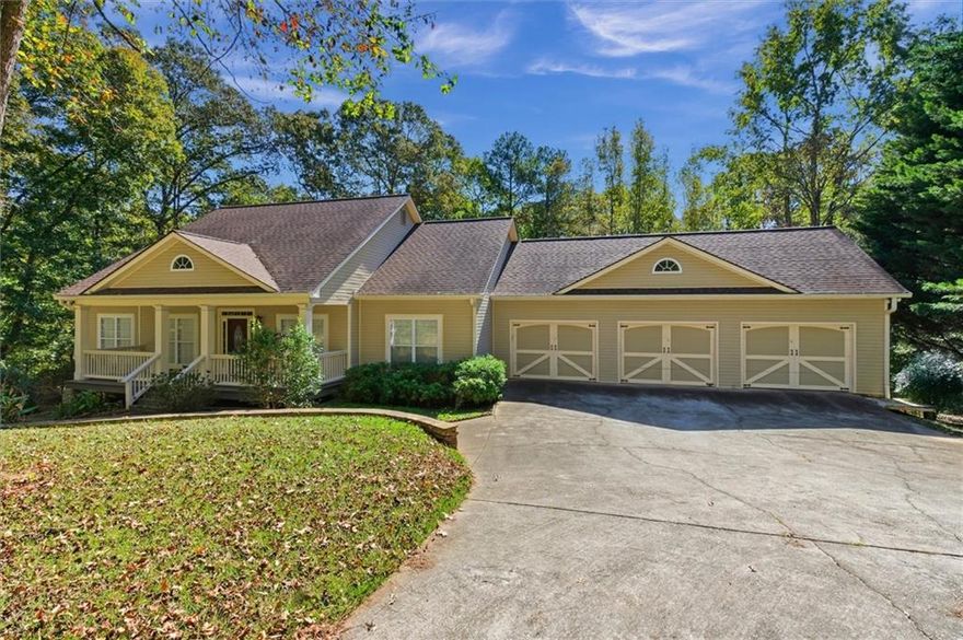 Unlock the potential in this SPACIOUS RANCH home, featuring 2,200 sq ft on the main level plus a 2,200 sq ft unfinished basement - giving you the opportunity to double your living space and bring your vision to life. Inside, you'll love the comfort of easy main-level living with 4 bedrooms, 2 1/2 baths, and a bright, open floor plan that feels instantly welcoming. Picture cozy evenings by the warm fireplace in the spacious family room and plenty of room to prepare holiday meals in the inviting kitchen. The adjoining dining room offers space for everyone to gather around the table - laughter, memories, and special moments included. After a long day, retreat to the peaceful primary suite, where you can relax and recharge in comfort and privacy. Downstairs, the full unfinished basement is ready for your creativity - the perfect spot to design your ultimate man cave, large craft room, or an in-law suite. The possibilities are endless. When it's time to unwind, step outside and enjoy crisp fall days and cozy evenings on the large covered porch - there's even space to add a TV and enjoy football season with friends and family. You'll also love the deck and 3 private ACRES of peaceful surroundings. A 3 CAR GARAGE provides plenty of room for vehicles, hobbies, and storage - giving you the space you need for work and play. You'll appreciate the sense of space and privacy while still being just 3 miles from the interstate, making travel and commuting simple and convenient. Some photos have been virtually staged and all sizes are approximate. This move-in ready ranch with acreage offers comfort, warmth, and room to grow. Unlock the potential. Double the space. Make it yours!