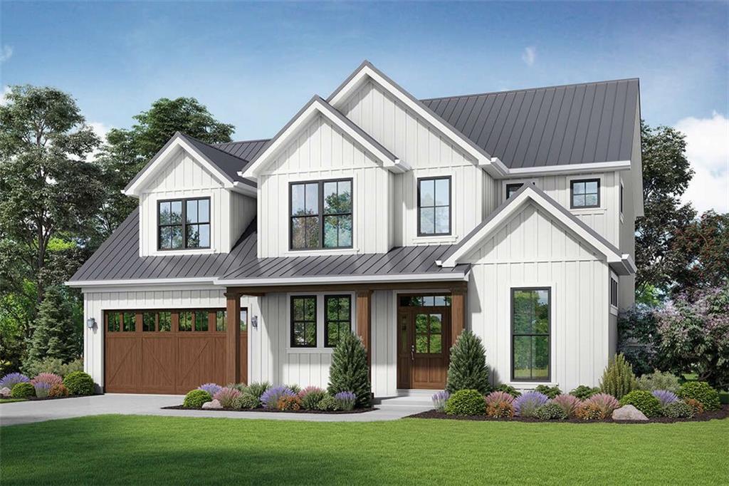 This is the charming modern farmhouse you’ve been dreaming of! Only 5 minutes from Lake Allatoona and 10 minutes to historic downtown Acworth with its local shops, restaurants, and parks. This area offers a good blend of peaceful living with access to major highways. The 1 acre lot allows for a large, flat backyard, wooded views, and the privacy of no back neighbors. No HOA. Step inside to a thoughtfully designed open floor plan featuring a bright two-story foyer, a private den ideal for a home office or library, and a spacious great room anchored by a statement fireplace. The heart of the home is the gourmet kitchen, equipped with a large center island, stainless steel appliances, walk-in pantry, and a seamless flow into the dining area. You still have the opportunity to work with a designer and select your custom finishes and make this home your own! Enjoy the outdoors year-round on the expansive 30-foot rear porch. The main level also includes a convenient mudroom with built-in seating, a half bath, and access to the oversized two-car garage with an adjoining shop for your hobbies, tools, or extra storage. Upstairs, the primary showcases timeless wood windows and vaulted, beamed ceilings. Generously sized secondary bedrooms with their own bathroom. The builder is Trailside Equities- Specializing in boutique, high quality builds and client focused service and follow up. Don’t miss the opportunity to get in early and work with a designer to make your perfect selections!
Anticipated completion is February 2026.