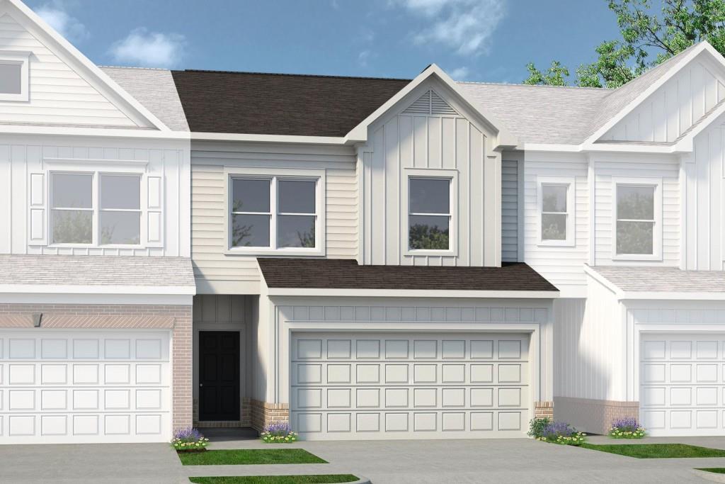 Move in Ready January! The Maddux II plan, in Smith Douglas Homes, The Stiles community. This 3BR/2.5BA townhome thoughtfully designed layout blends style with everyday function. Its open-concept kitchen, dining and living areas create an inviting space that flows seamlessly to the rear yard and patio. The kitchen is enhanced with granite countertops, adding durability and elegance. Upstairs, the primary suite is a private retreat featuring a spacious bath with a tile shower, garden tub, walk-in closet and separate water closet. Two additional bedrooms, a full bath and a convenient second floor laundry room provide efficiency for the whole household. Open iron stair rails on both levels add a modern, airy touch to the home's design. Nine ft ceiling heights on both levels. The Stiles is a swim community and the lawn maintenance included in your HOA fees leaves you more time to do the things you love! Photos are representative of plan not of actual home being built. Seller incentives with the use of preferred lender.