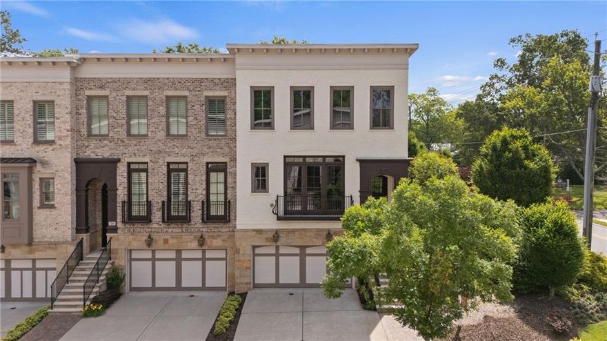 Experience luxury living in one of Downtown Alpharetta’s most sought-after communities—Windsong. This exceptional end-unit townhome, just steps from premier dining, shopping, and entertainment, offers a unique blend of elegance, privacy, and walkability. Crafted by award-winning builder Patrick Sheehan, it is one of only two Sheehan-built buildings in the neighborhood, and no end-units of this kind have come to market in over three years. Featured in AJC Private Quarters, the home was selected for its prime location, airy open layout, and high-end finishes. The main level showcases 10-foot ceilings, bullnose corners, a spacious living room with fireplace, sunroom, chef’s kitchen with Wolf, Sub-Zero & Asko appliances, walk-in pantry, butler’s bar, and a private back deck. Upstairs, the primary suite offers His & Hers walk-in closets (hers is oversized with a window) and a spa-like bath with soaking tub and dual shower heads, plus two additional bedrooms, including one with an ensuite bath. The terrace level includes a full guest suite, media/bonus room or office, a double patio with spiral staircase, and an oversized fenced backyard—a truly rare find in the heart of downtown. A 3-car garage with EV charging rounds out this one-of-a-kind home. Schedule your private tour today and see why this gem stands above the rest.