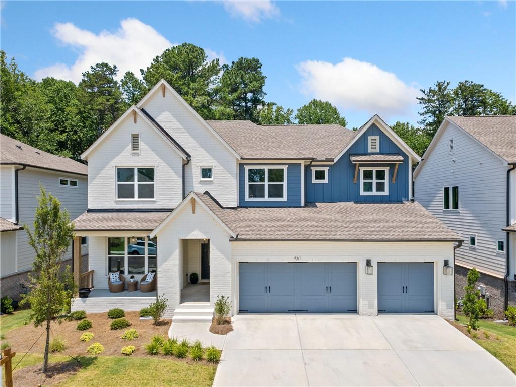 Welcome to 461 Maypop Lane—a brand new, never-lived-in home located in a vibrant, newly built community designed for comfort and luxury. This thoughtfully upgraded residence offers over 5,300 square feet of elevated living, blending functional elegance with exceptional design.
Every detail has been tastefully curated, with countless upgrades throughout—from the wide-plank hardwood floors to the designer lighting and 9-foot+ ceilings on every level. The main floor features an open-concept layout flooded with natural light, anchored by a stunning waterfall-edge island, stainless steel Whirlpool appliances, and a spacious walk-through pantry that leads to a secondary kitchen prep area—perfect for entertaining or everyday ease.
Upstairs, the primary suite serves as a serene retreat, complete with dual vanities, a frameless glass shower, and generous closet space. Additional bedrooms offer comfort and flexibility, while a bonus flex space adds versatility for a playroom, office, or media area.
The fully finished terrace-level basement features a separate bedroom and full bath, as well as additional storage, ready to be customized for a home gym, theater, entertainment space or in-law suite. Bedrooms are carpeted for added comfort, while all main living areas feature durable hardwoods.
Enjoy luxury living at its finest in a community built for connection and enjoyment, featuring nearby parks, trails, schools, and shops. This is your chance to own a move-in-ready home without the builder wait, with the benefit of premium finishes already in place.