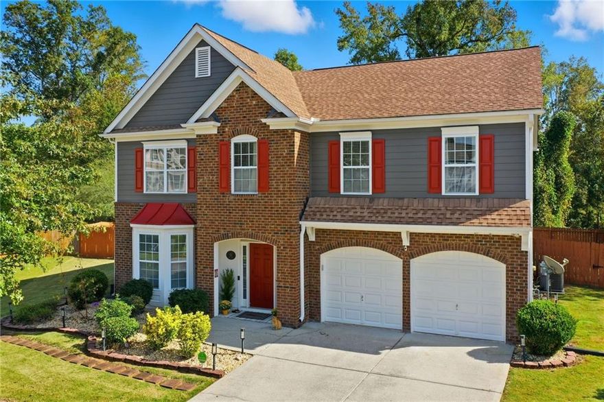 Tucked in a peaceful cul-de-sac with jaw-dropping curb appeal, this home will capture your heart before you even step inside! Located in sought-after Forsyth County, this beautiful home features a newer architectural-shingle roof, two new HVAC and furnace systems, and over $30k invested in luxury bathroom renovations. Built on a slab foundation, offering a long-term structural stability and low maintenance. As you enter, you’re greeted by a bright two-story foyer. To your left is a versatile room currently used as a bar and entertaining space, which can easily be converted back into a cozy sitting area if preferred. A large, separate dining room provides plenty of space for family gatherings and holiday dinners. The kitchen opens directly to the family room and includes a breakfast area, newer microwave and dishwasher, and generous counter space. From the kitchen, step out to the patio with a pergola perfect for outdoor entertaining or relaxing evenings. The fully fenced, flat backyard offers privacy and room to play. The two-car garage provides direct and convenient access to the kitchen, making unloading groceries a breeze. Upstairs, the oversized primary suite includes a sitting area, walk-in closet, and a fully renovated bath with double vanities, a soaking tub, and a separate shower. Three additional bedrooms plus a versatile loft/media room, laundry with newer washer and dryer, and another fully updated bathroom complete the upper level. Forsyth County continues to experience remarkable growth and development, making it one of the most desirable areas. With top-rated schools, expanding retail and dining options, nearby parks, and ongoing community improvements, this area offers the perfect blend of convenience, lifestyle, and long-term value. The neighborhood also features a pool, playground, tennis courts, perfect for staying active close to home. This home has been freshly painted on the exterior (2023), includes a termite bond, and has been lovingly maintained - ready for you to come see in person and move into your new home just in time for the holidays!