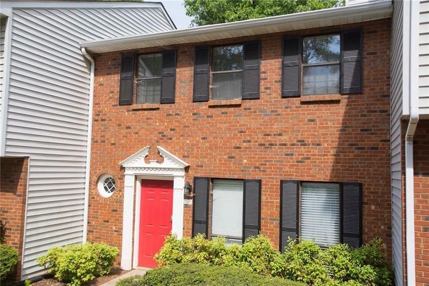 Beautiful Alpharetta townhome available for February 1st move in.  Walk to Avalon in 5 minutes and close to Downtown Alpharetta!  Great value in an amazing location.  2 upstairs bedrooms - each with an ensuite bathroom and large walk-in closet upstairs.   Nice upscale kitchen with granite counters, stainless steel appliances including electric range, built-in microwave oven and refrigerator.  Laundry area with washer and dryer included.  Quiet patio off of the back of home overlooks peaceful wooded area. Conveniently there are two (2) spaces of assigned parking plus extra room for guests.  High quality schools are also close by.  Hurry this will go fast.
