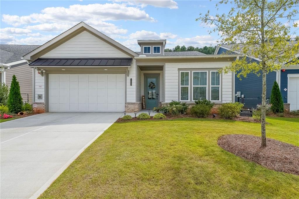 Elegance and Style Await You in This Beautifully Designed 2024/2025 move-in-ready Home!
Step into this luxury, upgraded ranch-style home featuring an open-concept layout, wide hallways, 8' doors, 10' ceilings, window blinds and a versatile flex room.
The gourmet kitchen boasts stainless steel appliances, a gas cooktop, vent hood, built-in microwave, and dishwasher—perfect for the home chef.
The owner’s suite offers a dual vanity, oversized shower, and spacious walk-in closet.
Enjoy your mornings or evenings on the screened covered patio or simply relax in the fully fenced backyard.
Experience a low-maintenance lifestyle with all lawn care handled by the HOA.
This 55+ active community offers everyday amenities including a dog park, raised garden beds, pickleball courts, a covered pavilion with an outdoor fireplace, and grilling stations.
Perfectly located near I-575 and I-75, with abundant shopping, dining, and just minutes from Kennesaw Mountain hiking trails.