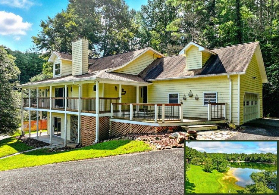 Find lakefront bliss in this charming & spacious home that sits on the peaceful shores of Lake Nottely. Tucked within a quiet, established community yet just minutes from the heart of Blairsville or an easy drive to Murphy, NC & endless outdoor adventure. Enjoying the spacious front deck & porch leading inside to an inviting great room with a feature stone fireplace, hardwood floors, vaulted ceilings & a blend of drywall & wood accents that add character & charm. Sliding glass doors flood the space with natural light & open to a rear porch to savor the lake view, plus an enclosed porch to enjoy the outdoors in any season. The kitchen is well-laid out & has an island, tons of cabinets & granite countertop space, farmhouse sink, upgraded stainless steel appliances & pantry. The main level master includes sliding doors onto the enclosed porch & has an ensuite bath with freestanding soaking tub, tiled shower with glass enclosure & a huge walk-in closet with glass paned barn doors. There is a connected separate toilet & vanity room that also has access to the hallway leading to the laundry room for convenience. Upstairs, a loft with lake views & a closet offers flexible space for additional guests, a home office, or as additional living space. A bedroom & full bath complete the upper floor. The terrace level is a home within itself, ideal for multi-generational living, guests, or rental potential. It includes a living area with its own patio to enjoy the serene lake views, full kitchen with laundry, 2 bedrooms & a beautifully updated bath with a walk-in tiled shower. This property includes 2 lots spanning both sides of the road, protecting your view & adding value. Enjoy the secondary lot's lakeside gazebo that is perfect for morning coffee, evenings enjoying the fireflies, or easy access to swim & paddle. Whether you're seeking a full-time residence, second home, or an investment opportunity, this Lake Nottely gem is the complete package. TVA Dock Permit on file.