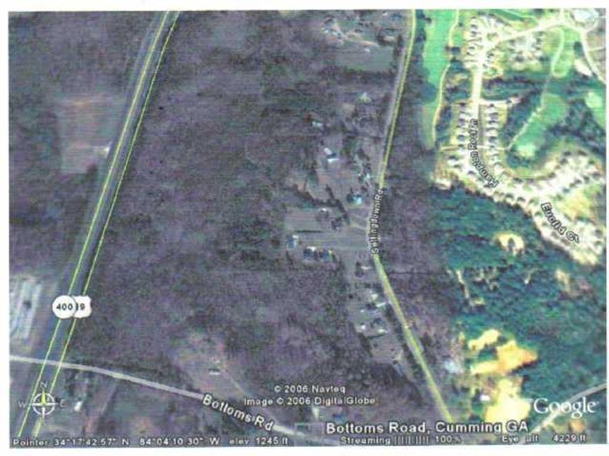 ZONE COMMERCIAL. READY TO DEVELOP. GREAT INVESTMENT OR TO BUY & HOLD. PRIME LOCATION IN FAST GROWING FORSYTH COUNTY. LOCATED 2.2 MILES NORTH OF HWY 369. 1082' OF ROAD FRONT ON GA400 & 589' OF ROAD FRONT ON BOTTOMS ROAD.