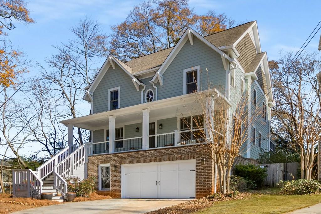 Nestled on a tranquil street in the coveted Lake Claire neighborhood, this stunning 5BR/6BA home offers the perfect blend of modern elegance and lifestyle-driven design. Built in 2016 and impeccably maintained by its original owner, the home boasts timeless finishes, including granite countertops, stainless steel appliances, and hardwood floors throughout. Situated within the highly-rated Mary Lin School District, this property is ideal for families seeking both comfort and convenience. Spanning four thoughtfully designed levels, the home includes two versatile flex spaces to accommodate today's evolving needs ideal for a home office, workout room, playroom, or even dual offices. The 4th level features a private bedroom and bath, making it an ideal retreat for an au pair, multigenerational living, or a live-in family member. Step outside to a 370-square-foot screened porch overlooking a large, fenced backyard a true oasis for relaxation and play. The landscaped yard features raised garden beds, fruiting plants, herbs, and pollinator-friendly flowers, creating a sanctuary for nature lovers. Whether it's kids, pets, or gardening enthusiasts, this space offers something for everyone, blending outdoor serenity with urban living. Walkability score is 5 Star! Current owners regularly enjoy a stroll on sidewalk lined streets to the Lake Claire Park, Candler Park Market, Pullman Yards and San Francisco Coffee. Designed for flexibility and lifestyle, this home is a rare gem in one of Atlanta's most sought-after neighborhoods. Don't miss the opportunity to make it your own!