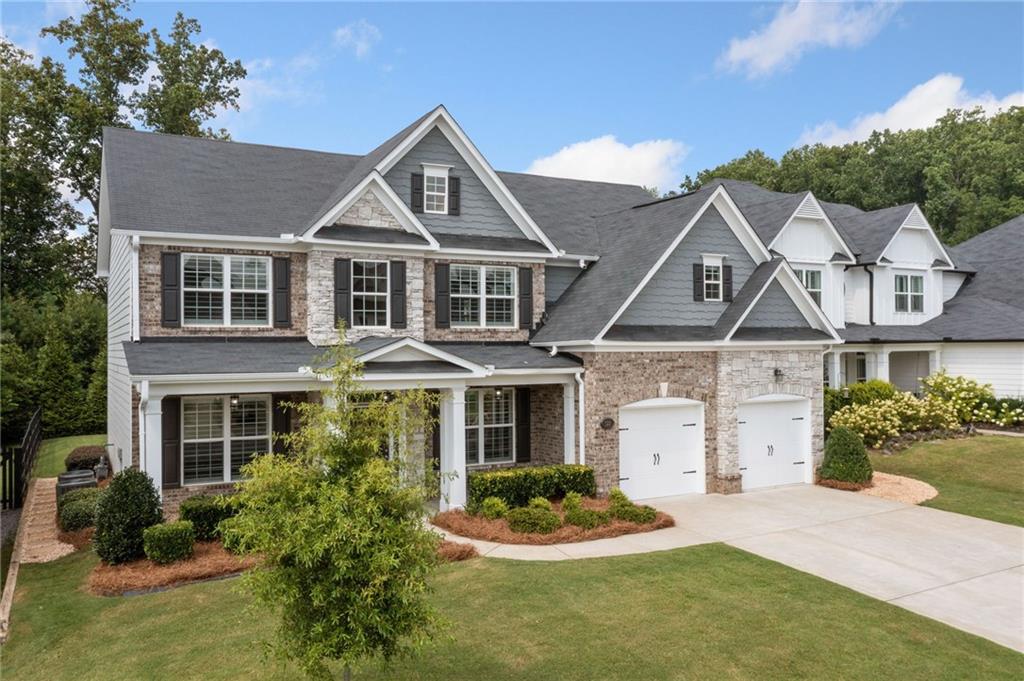 Welcome to this beautiful 5-bedroom, 4-bathroom home in the highly sought-after Crest Brooke community—where lifestyle and location come together. Enjoy top-rated schools and a fantastic amenity package including a pool, pool house, two lighted tennis courts, and a playground—all within walking distance!
Situated on a private lot backing up to serene green space, this home features an extended patio with a fire pit, perfect for entertaining or relaxing outdoors.
Step inside from the charming covered front porch and you’re greeted by a thoughtfully designed layout. The study with custom cabinets with built-in bookcases sits to the left, while a spacious formal dining room to the right is ideal for family gatherings and holiday meals. The main-level guest suite with full bath offers privacy and flexibility.
At the heart of the home is a gourmet kitchen with a massive island, quartz countertops, and open sight lines to the great room that features a gas fireplace. The sunlit breakfast area overlooks the backyard, providing a perfect start to each day. A built-in mud bench off the garage offers practical style and organization.
Upstairs, you'll find four bedrooms and three full bathrooms, including a luxurious primary suite with a tray ceiling, morning bar with built-in cabinetry, spa-like bath, and a custom walk-in closet designed for maximum organization. A flex space/bonus room offers endless potential for a playroom, media room, or home gym. A junior ensuite provides comfort and privacy, while two additional bedrooms share a well-appointed Jack-and-Jill bath. The laundry room is also upstairs and includes added cabinetry for extra storage.The garage floor is finished with a polyaspartic treatment and the home has fresh paint and brand new carpet. With a warm and welcoming neighborhood feel, this Crest Brooke gem is one you don’t want to miss!