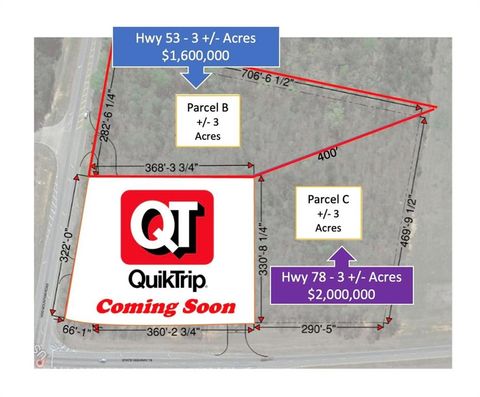 Vacant Land For Sale - 6601 Hog Mountain Hwy - Hwy 53<br/> Oconee County, Bogart, GA 30622