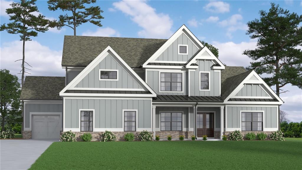 THE KIRKLAND - Owners Suite on the Main, 2 Story Family Room, 4 bedroom/2 .5 bath. This plan offers an open kitchen with a generous island, electric cook top with wall oven and a microwave, granite countertops, upgraded backsplash, a walk-in pantry, and breakfast area. The separate dining room offers coffered ceiling and judges paneling. Soft closed cabinets doors and drawers throughout. Vent to outside with a decorative vent cabinet. The large owner suite with trey ceiling is on the main level. The owner's bath boasts separate vanities with a tile shower with shower door and his/her walk-in closets. The guest powder room and laundry room are located on the main floor. On the second level we offer 3 spacious bedrooms and 1 full bath. Covered deck, hardwood floors, upgraded lighting package, crown molding and tray ceiling. $20K BUYER'S INCENTIVE WITH PREFERRED LENDER