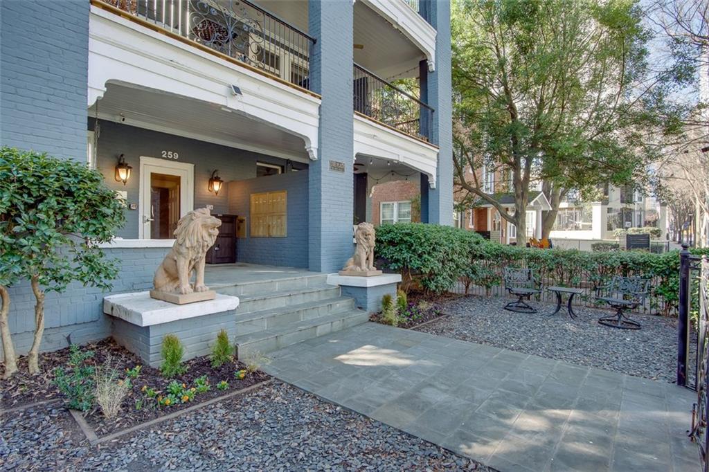 Welcome home to one of the best kept secrets in Midtown. Steps to Piedmont Park, and Colony Square shopping/restaurant complex. Gated off-street parking with two dedicated spaces. Well-appointed 2 bedroom/2 bathroom condo with hardwood floors, walk-in closets. End unit with tons of natural light. Laundry in unit. Stone countertops, plenty of cabinet space. Brand new paint throughout the unit. Come see this gem of a home today!