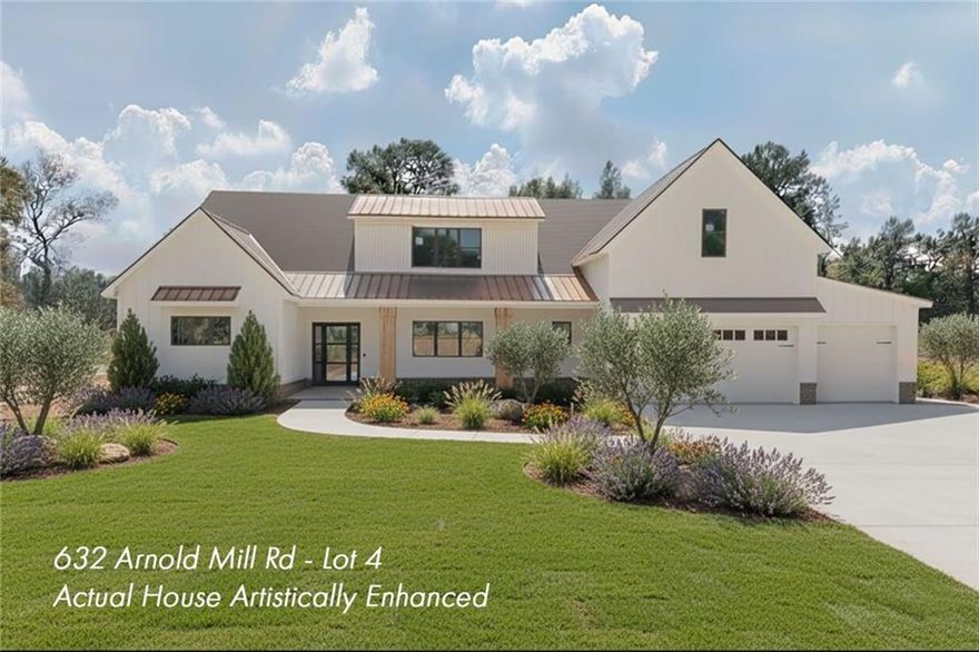 ** NEW CONSTRUCTION ** Most popular open floor plan with impressive 12 foot ceilings in family/ dining areas, a true chef's kitchen and a seamless blend of indoor and outdoor living spaces. Prepare to be wowed as you enter from the beautiful front door to the main living spaces that feature a wall of glass with oversized sliding doors (16' side x 10' tall) and large windows, leading to a stunning covered outdoor living space with 12 foot ceilings and cozy brick fireplace. The gourmet kitchen has stunning cabinets on 3 sides, hidden walk-in pantry, large center island with quartz counters and lots of natural light. The primary bedroom on the main is the perfect size, and features windows thoughtfully placed above nightstand spaces. The elegant ensuite bath features a large zero-entry shower, standalone tub, and a huge walk-in closet with custom built-ins. An additional guest room on the main level is located at the opposite side of the primary suite, and features a private bath with oversized shower. There is also a study tucked away right off the front entry foyer, a traditionally low traffic area of the home, plus a full size laundry and huge mud room with built-ins on main floor. Upstairs you'll find 2 additional bedrooms, each with an ensuite bath, a separate TV room and half bath. The premium backyard is level and private, and perfect for a pool. Still time to make some selections. Completion end of 2025.