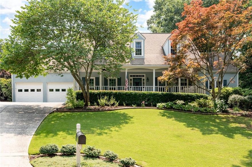 Welcome Home to 2915 Preakness Drive in highly sought after West Cobb swim-tennis community, Saddlebrook. Fall in love with large rocking chair front porch situated on .49 acre lot in quiet cul-de-sac. Home is beautifully landscaped and has been "yard of the month" multiple times. Home features Master Suite on main level with gorgeous, updated spa-like bath to include soaking tub, separate shower, double vanity and heated floors. Main level includes spacious Dining Room-perfect for entertaining or family gatherings, Living Room and Family Room are open to one another. The Sunroom can be used as a sitting room, work out room or playroom while enjoying beautiful view of backyard. Enjoy cooking in updated Kitchen with white cabinets, large center island with breakfast bar and all new appliances, except refrigerator. New tankless water heater installed in 2025. Upstairs offers 3 Bedrooms with 2 Baths and a Bonus Room with closet (could be 5th Bedroom), but perfect for home office, playroom or media room. Upstairs loft area has a desk-makes a great office or study space for kids. Convenient location-Close to Marietta Country Club, Kennesaw National Park with miles of hiking trails, Mount Paran Christian School, shopping, restaurants and more. Just 7 miles to The Marietta Square. Hurry, this home will not last long!