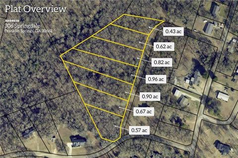 Vacant Land For Sale - 603 Springdale Drive<br/> Royston, GA 30662