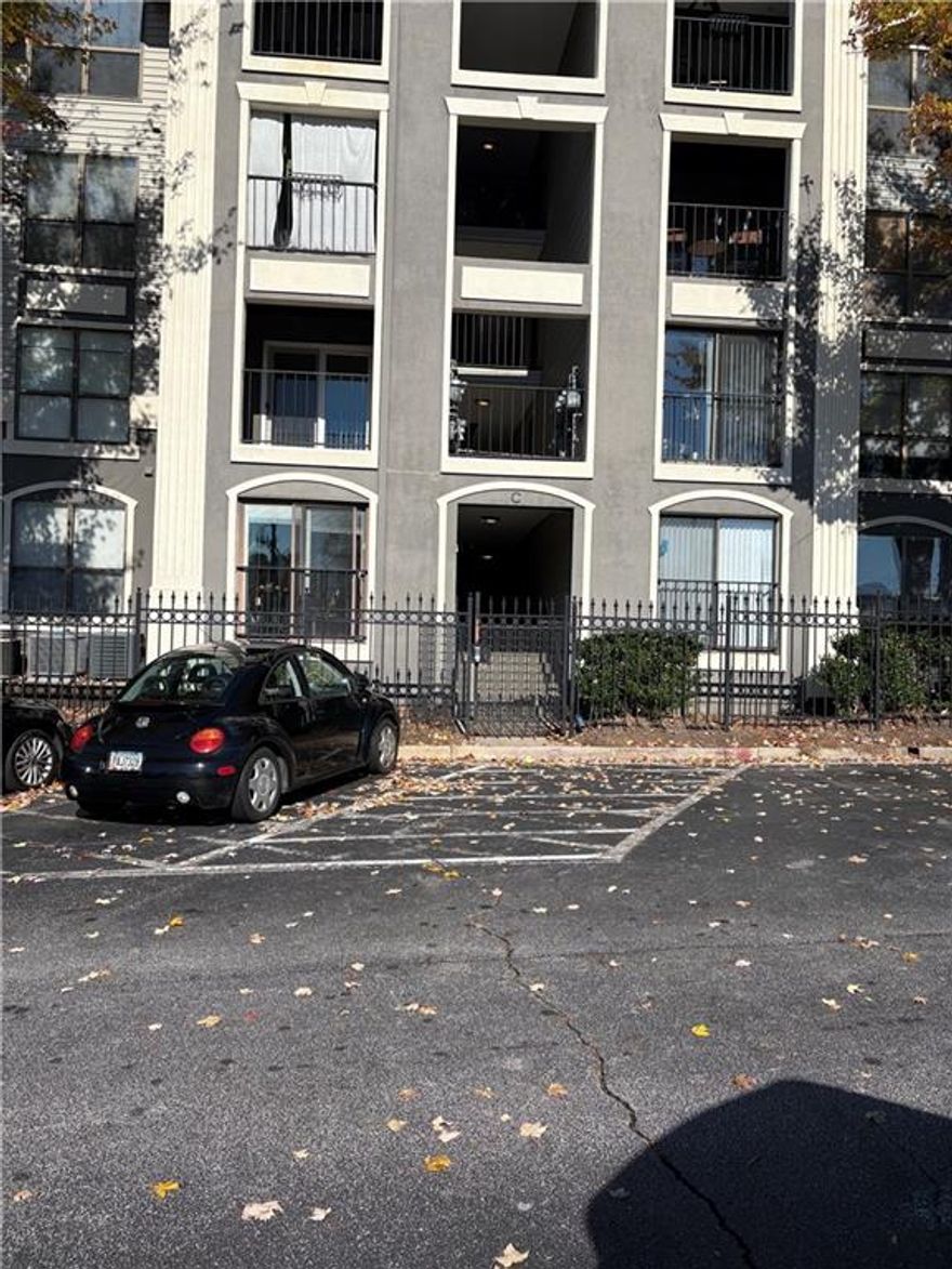 Condominium just off I-85 on Lenox Road. Located in the second floor with a view of Lenox Road and I-85 from the balcony. Brand new sliding door from the living room to the balcony. Enjoy the morning coffee from the balcony looking at Lenox Road. Brand new stove in the kitchen, stainless steel applicances. New carpet in the bedroom. Shower in the bath room has tiles wall. His and Her closets in the bedroom. Convenient location. Close to public transport, Lenox Mall, Phipps Plaza and restaurants.