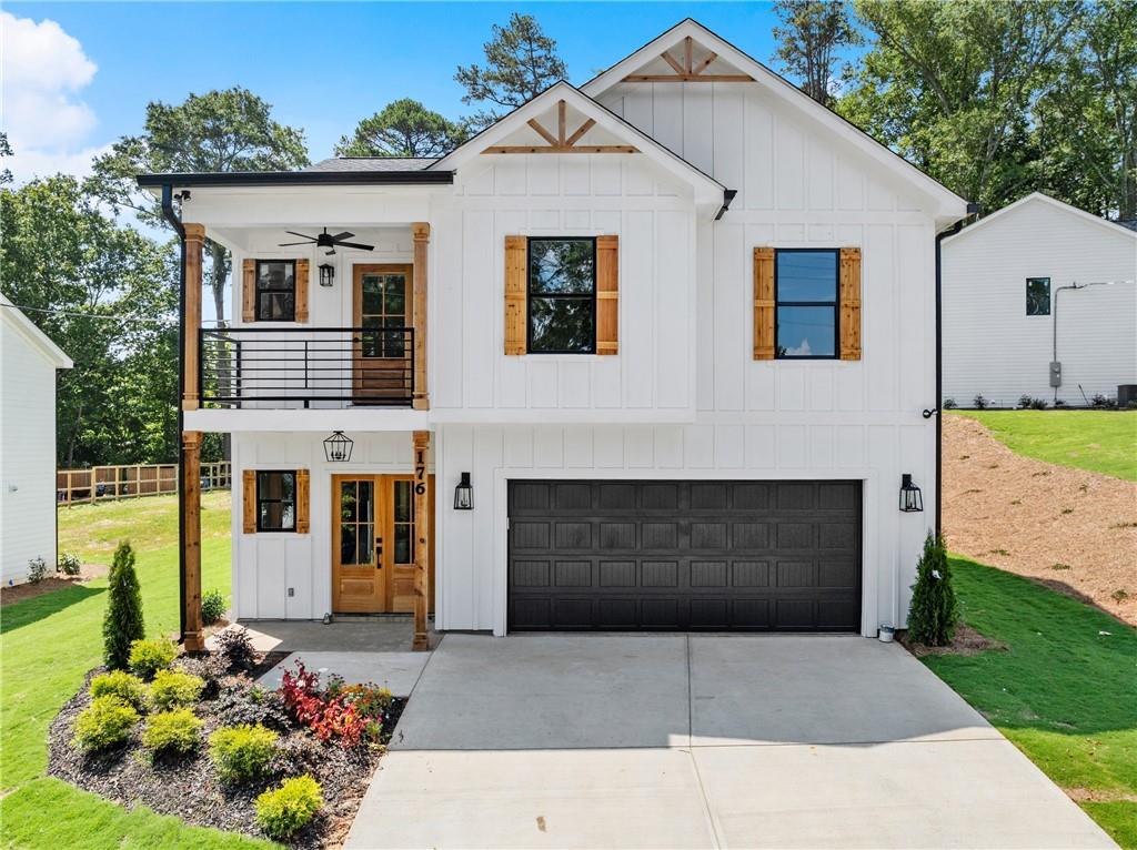 USDA ELIGIBLE, Discover this stunning 4-bedroom, 2.5-bath home steps from downtown Clarkesville and across from the historic courthouse. Enjoy mountain views, custom finishes, and a chef’s kitchen with a pot-filler and custom cabinetry. Outdoor spaces include a tiled balcony with panoramic views, a private back porch, and an irrigated, landscaped yard. With its prime location and thoughtful design, this home is a rare Clarkesville gem.