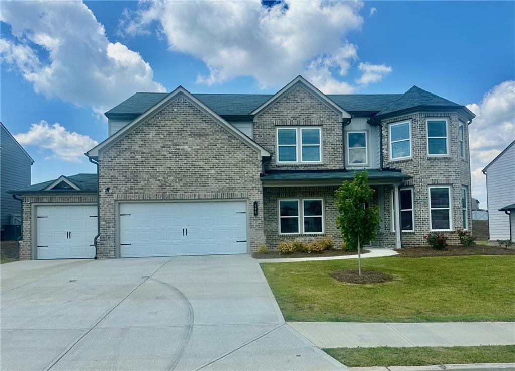 The Cartay Plan Lot 62-C 5BR/3BA 3 CAR. ***CURRENT PROMO = FREE 3RD CAR GARAGE FOR A SHORT TIME ONLY the price is 521,990 AND 15K Closing cost with use of our Preferred Lender - Arch Capital. HURRY IN THIS PROMO WILL NOT LAST. Welcome to Beckett Ranch, a Brand New Community Situated in the Lively and Timeless "SOUTHERN CHARM" Town of Auburn, GA. 2 STORY FOYER and Beautiful Open Concept Spacious Plan has Room for Entertaining. The Great Room and Kitchen area Enjoy a Lovely View of the Back Yard and Enter into a Formal Dining Room and Living Room/Office/Playroom. On the Main Level you will also find a Bedroom and Full Bath that will Delight Extended Family or Guests. A Few Highlights Include: Luxury Vinyl Planking Throughout the Main Level Living Areas, a Kitchen with GRANITE COUNTERS, TILE Backsplash, large Pantry and Island and a STAINLESS -STEEL Appliance Package, 2" Faux Cordless Wood Blinds and Garage Door Openers are Included. Upstairs You May Like to Have a Movie Night or Watch a Ball Game in the Media Room and How About the Convenience of an UPSTAIRS LAUNDRY ROOM! Enter into a Large Main Suite with a Beautiful Spa Bath, Including a DOUBLE VANITY with a Granite Counter Top, Separate Tile SHOWER and TUB, LARGE WALK IN CLOSET. This MAGNIFICENT Home is (Total Electric) ENERGY EFFICIENT.
The Property Also Includes a Fully Landscaped and Sodded Yard on All Four Sides and COVERED PORCH.
Beckett Ranch will be a Fabulous Master-Planned Community Eventually Including Interlinking Walking Trails, Sidewalks, Underground Utilities, Clubhouse, Pool, Playgrounds, Pavilion and a Large Conservation Area Running Alongside Rock Creek. *SOME PHOTOS may be STOCK PHOTOS and may not be the actual pictures of the home. ***HOME IS MOVE-IN READY NOW***