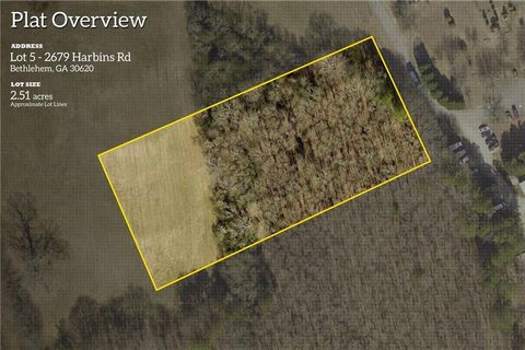 Vacant Land For Sale - 2679 Harbins Road<br/> Bethlehem, GA 30620