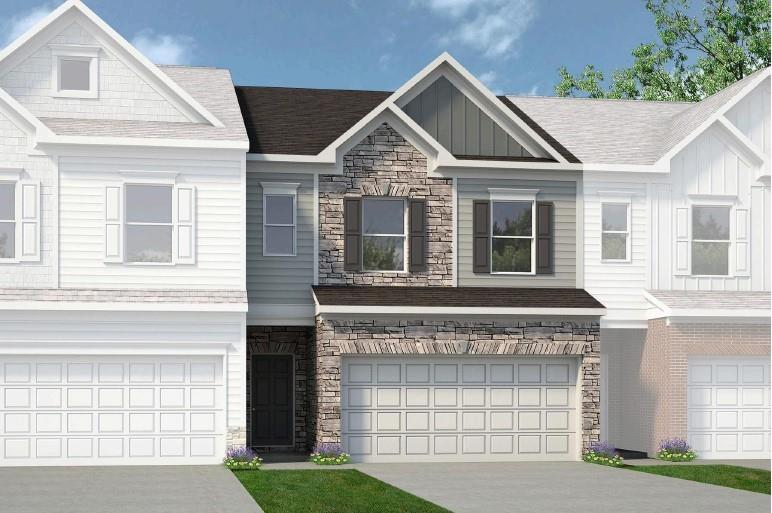 Move in Ready August 2025! The Norwood II floorplan located in Smith Douglas Homes Franklin Manor community. Our open floorplan allows you to engage with others without moving from room to room with convenient access to patio deck for outdoor entertaining. This inviting home features upgraded cabinetry, Vinyl plank floors on the main level, granite counters in the kitchen, and upgraded appliances. It is open to the family room with a linear fireplace. An iron rail staircase leads upstairs which includes two secondary bedrooms, a loft convenient laundry room and the Owner's suite with a tray ceiling. The owner's bath has a tiled shower and double vanity. Nine foot ceiling heights on both levels. Lawn maintenance is included in your HOA! Photos representative of plan not of actual home. Seller incentives with use of preferred lender.