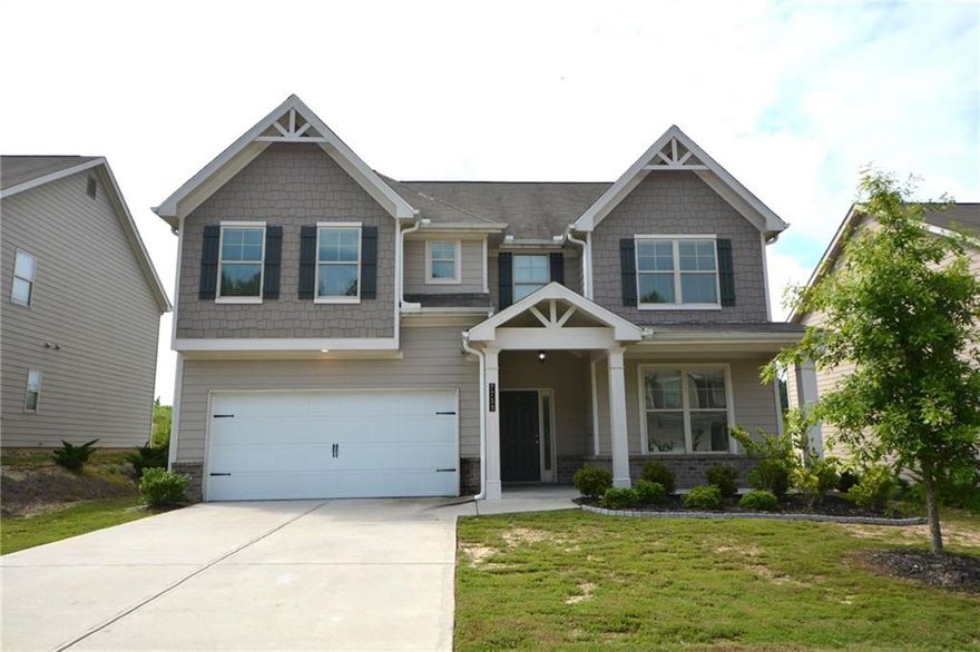 Welcome home to this move-in-ready gem, featuring fresh paint and brand-new carpet throughout! One of the biggest floor plans in the community, this beautifully maintained residence offers an ideal blend of comfort and functionality, highlighted by a spacious covered front porch and a versatile separate dining room—perfect for use as a formal space, home office, or den. The open-concept layout features a mid-offset staircase and a bright, airy great room that seamlessly connects to the kitchen. Enjoy cooking in the well-appointed kitchen, complete with granite countertops, a ceramic tile backsplash, stainless steel appliances, and elegant 42” white cabinetry. Upstairs, the oversized owner’s suite boasts a tray ceiling and a spa-inspired en-suite bath. Three generously sized bedrooms and a loft provide ample space for the family and guests. Nestled on a large, level lot with expansive front, side, and backyard space, this home is located in a quiet, friendly, and safe neighborhood with easy access to top-rated schools, shopping, dining, and local parks. Don’t miss the opportunity to make this spacious and stylish home yours!