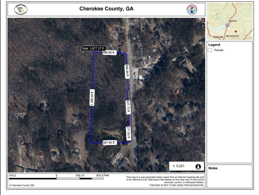 This 17+- acre tract would be perfect for a small neighborhood, possible commercial development, or investment property. Currently zoned R-40 but with more than 1300 feet of frontage to Hwy 140 could be possibly be rezoned for other uses. As one of the main corridors between Canton and Roswell, Alpharetta area, it would be a smart investment lot.