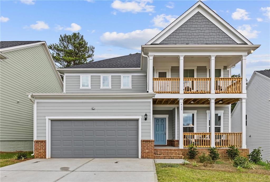 Welcome to this amazing home, built in 2024, and placed with beautiful treeline and a private pond views. It's situated in the sought-after premium lot of The Creek at Arthur Hills, offering a peaceful setting with minimal traffic. You'll love the outdoor spaces, including front and back balconies, as well as a cozy front porch. This craftsman home comes with many builder upgrades: an irrigation system, a 4-foot extended garage, a covered lanai, a guest suite, and a gourmet kitchen with KitchenAid appliances. The open floor plan and massive kitchen island are perfect for entertaining. There is a guest bedroom and full bath on main. In addition, you have the opportunity to customize the basement to your liking. Come see this stunning backyard view! Located close to Lake Allatoona, 15 minutes from Cauble Park’s Lake Acworth beach, grocery stores, golf, and easy access to I-75 and Highway 41. The community offers a swimming pool, playground, and cabana.