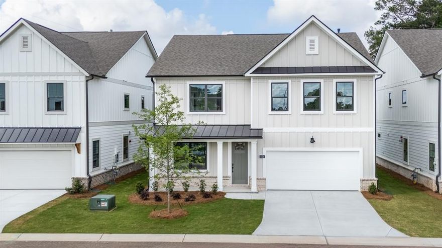 This stunning Harbor floorplan in East Cobbs newest gated community, Village at Sandy Plains, showcases a perfect blend of modern style and functionality. The open-concept plan offers 5 bedrooms and 4 baths in a layout ideal for entertaining. A spacious gourmet kitchen featuring sleek quartz countertops, a vented wood hood, stainless steel appliances, and a large island that flows seamlessly into the dining and living areas.  The main living space on the first floor boasts 9-foot ceilings, finished with durable RevWood flooring that flows to wood stairs with an open railing. Upstairs, youll find a versatile loft thats perfect for additional living or working needs. The oversized primary bedroom provides ample space for a sitting area retreat, while the secondary bedrooms are thoughtfully placed on the opposite side of the home for privacy, with a convenient Jack-and-Jill bath.  Elevated finishes throughout the home, craftsman details on the exteriors and a gated swim community make this home a must see. Located in a prime Marietta location, this property offers easy access to the Marietta Square, top-rated schools, shopping, dining, and major highways. Its a truly extraordinary place to call home.