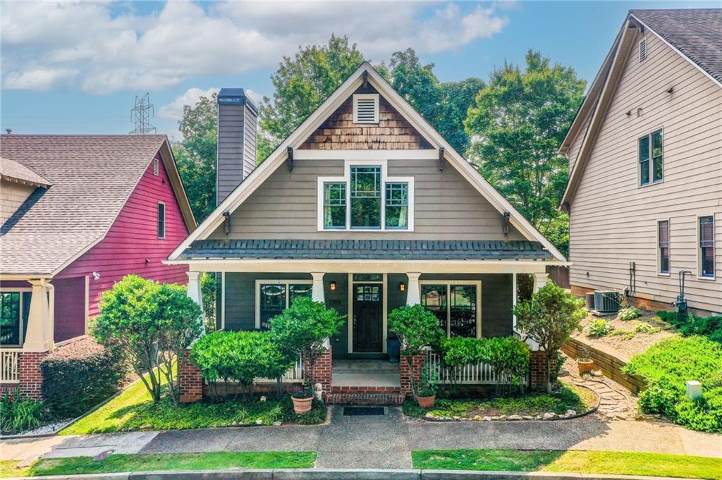 It's your lucky day....this just hit the market! Welcome home to East Village Park. This stunning light filled craftsman style home has plenty of windows and plantation shutters. Designed with a craftsman style with modern features sitting on a quiet cul-de-sac. The flow of the house that is perfect for entertaining. Enjoy the formal dining room, built ins, chefs kitchen leading to French doors for perfect for entertaining to include a rear deck and built in seating. Choose to relax and unwind on the quaint rocking chair front porch. From designer bathrooms, tile, hardwoods, the cabinetry, granite counter tops, stainless steel appliances, beautiful tile backsplash, and a great size pantry and so much more. The main level has unique trim and moldings, hardwoods throughout, a bedroom with a full bath and a flex space for a home office/den/or additional bedroom. On the second level, you will find the spacious primary suite, with an ensuite spa bath, with a large soaking tub, beautiful tile, large double sink vanity, quartz countertops, new mirrors, and lighting. Also, on the second floor, you will find the third bedroom with a walk-in closet and tons of additional storage spaces. This home has easy alleyway access to the parking pad in the rear. Located just south of Grant Park, The Beacon and the SE Beltline trail, shops, restaurants and so much more. you'll always have something to do. Not to mention the downtown view. Homes in this area don't come up often come see this beauty!